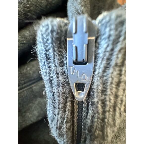 Vintage Ladies 36 Blue 2 Piece Classic Sweater Set Lambs Wool Mix Tank Cardigan - Picture 14 of 16